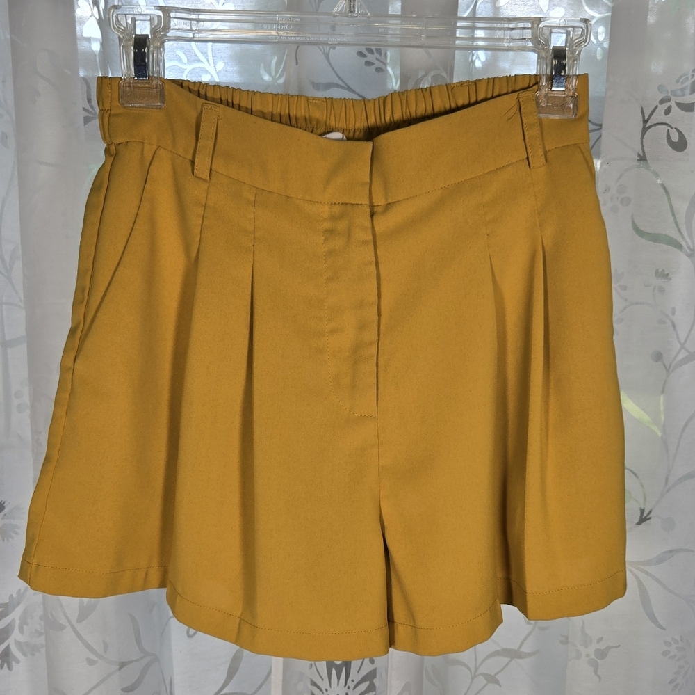 Elodie Yellow High Waist Shorts‎ Relaxed Fit